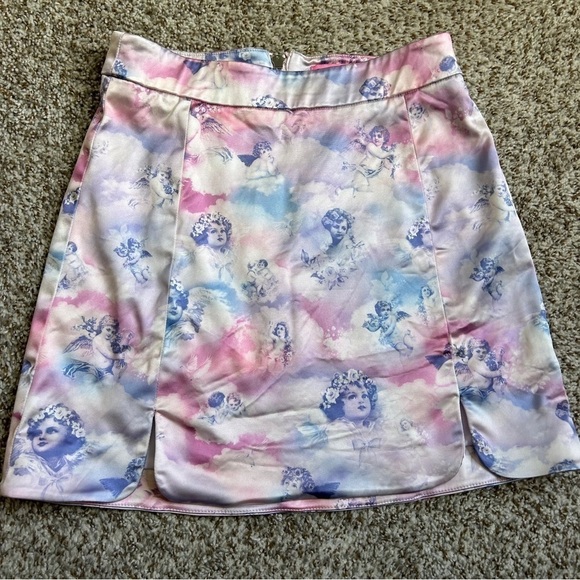 Sugar Thrillz Pink Blue Purple Pastel Angel A-Line Mini Skirt Casual Small - Picture 1 of 8
